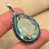 Aqua Apatite Gemstone Handmade 925 Solid Sterling Silver Lavish Pendant For Women