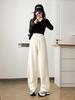 Plus Size Women's High Waist Slimming Casual Pants - Spring 2026 Curved Straight Leg 