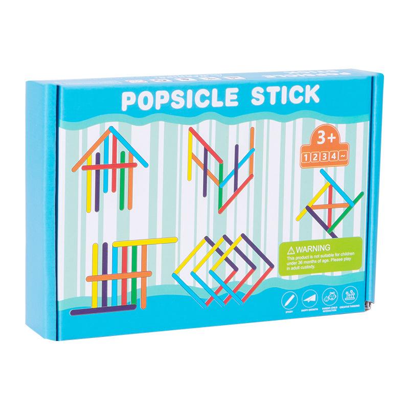 Kinder Regenbogenstäbchen Denkspiel Holz DIY Eisstiel Puzzle Herausforderung Tischspiele Montessori Pädagogisches Kinderspielzeug