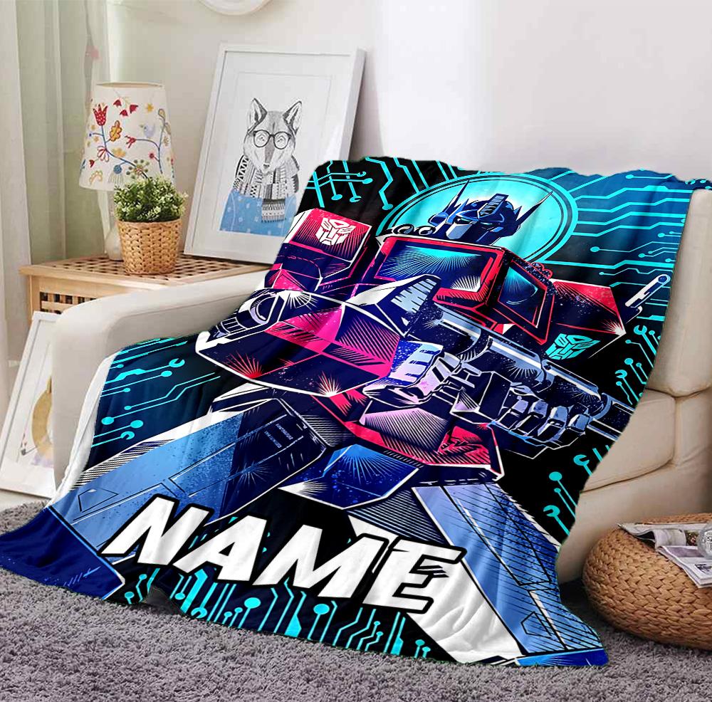 Custom Name Robo Battle Flannel Blanket Throw Blanket Soft Warm Sofa Bed Decor Unique Gift