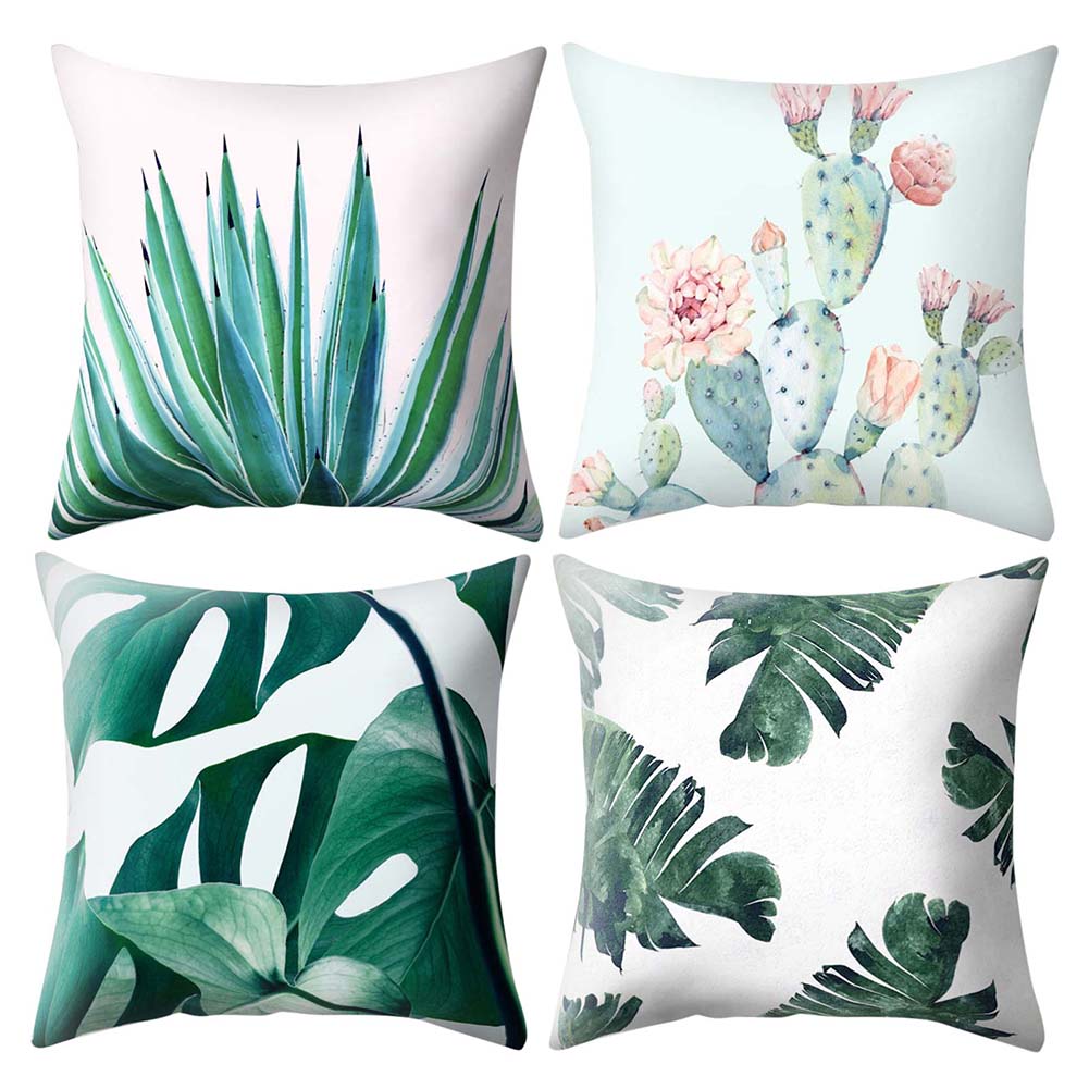 Tropical Plant Leaf Cactus Throw Pillow Case Cushion Cover Sofa Bed Car Decor
