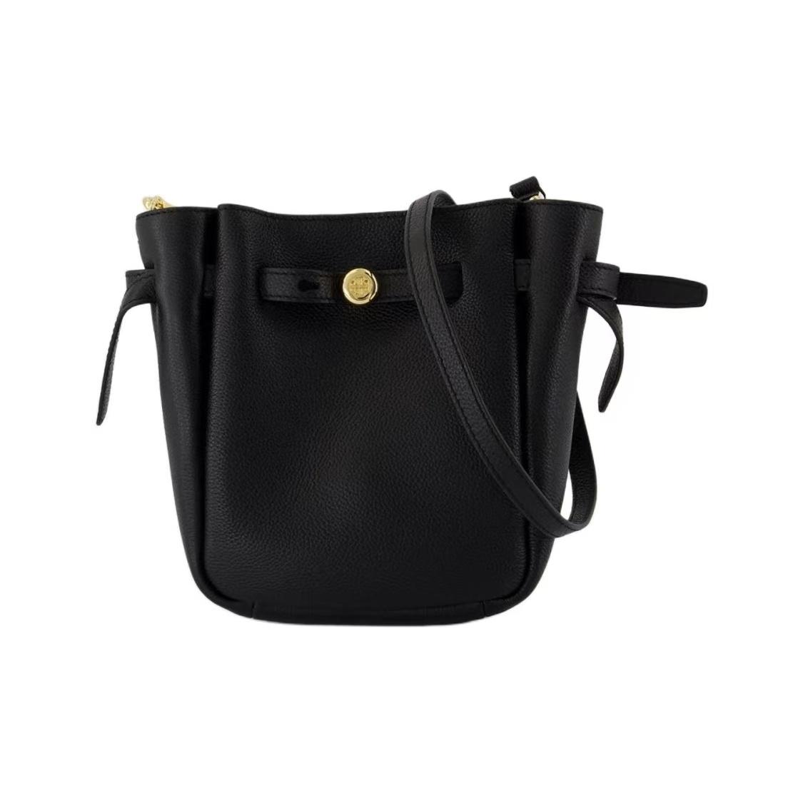 

Tory Burch Romy Adjustable Detachable Shoulder Strap Leather Crossbody Bag Small Women Bags Black 171002-001 Basic Set (Bag+Dust Bag)