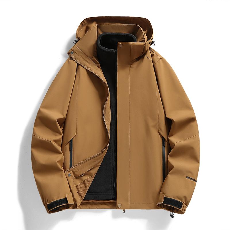 Outdoor Couple Jacket with Detachable Cap Waterproof and Windproof Jacket for Teenagers Mountaineering Clothes.