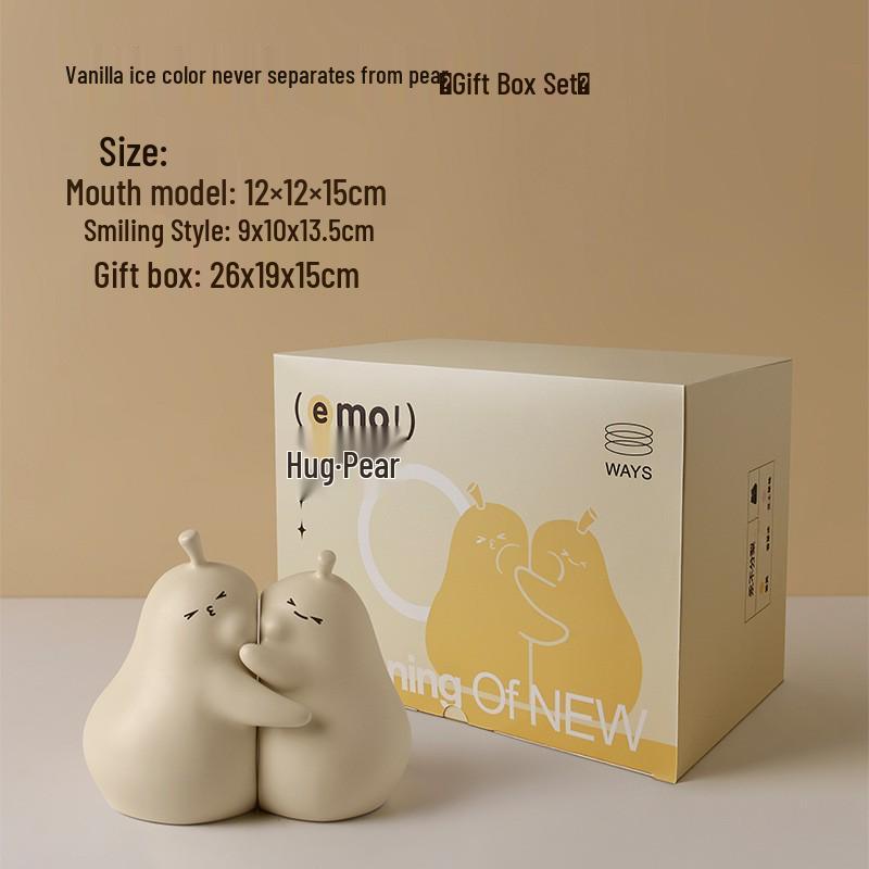 Cute Ceramic Pear Hugging Bookend - Charming Home Decor & Perfect Valentine's or Birthday Gift