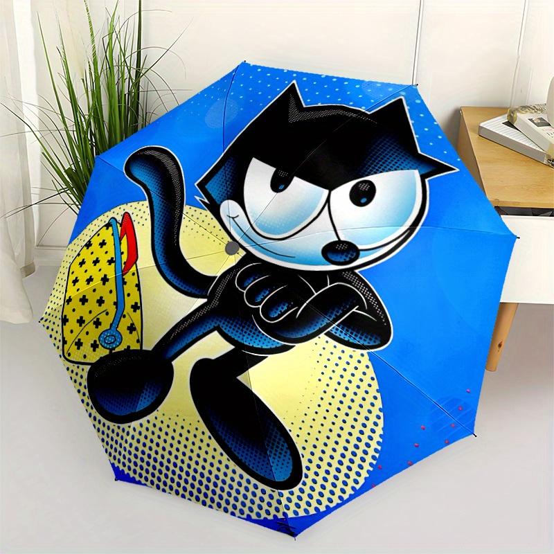 1pc Felix Cat Automatic Open Umbrella - 8-Rib Compact Foldable Design, Durable Fabric for Casual & Fashion Use074