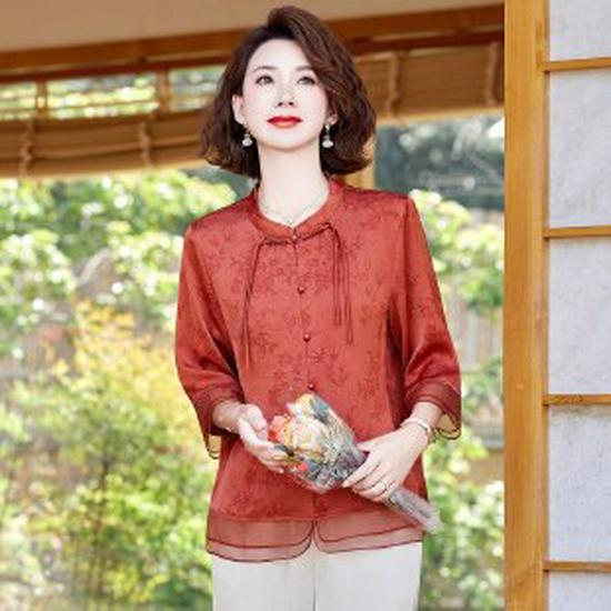 

Chinese-Style Summer Tops for Middle-Aged and Elderly Women 5XL (75-82.5 kg)