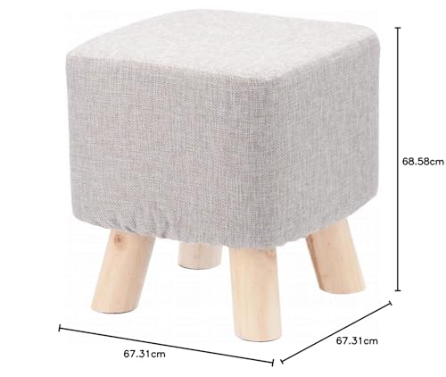 Fuji Boeki Fabric Stool, Square, Mini Size, Beige, 16444, 26.5cm (W) X 26.5cm (D) X 27cm (H)