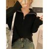 Women's Half-Zip Sweater, Loose Knitwear with Lapel Design, for Spring and Autumn 2026.