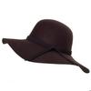 Female Hat French Retro Bowler Hat Women Wide-brimmed Wavy Fedora Hat Autumn and Winter Bow Hat Hat Adult Children Hat