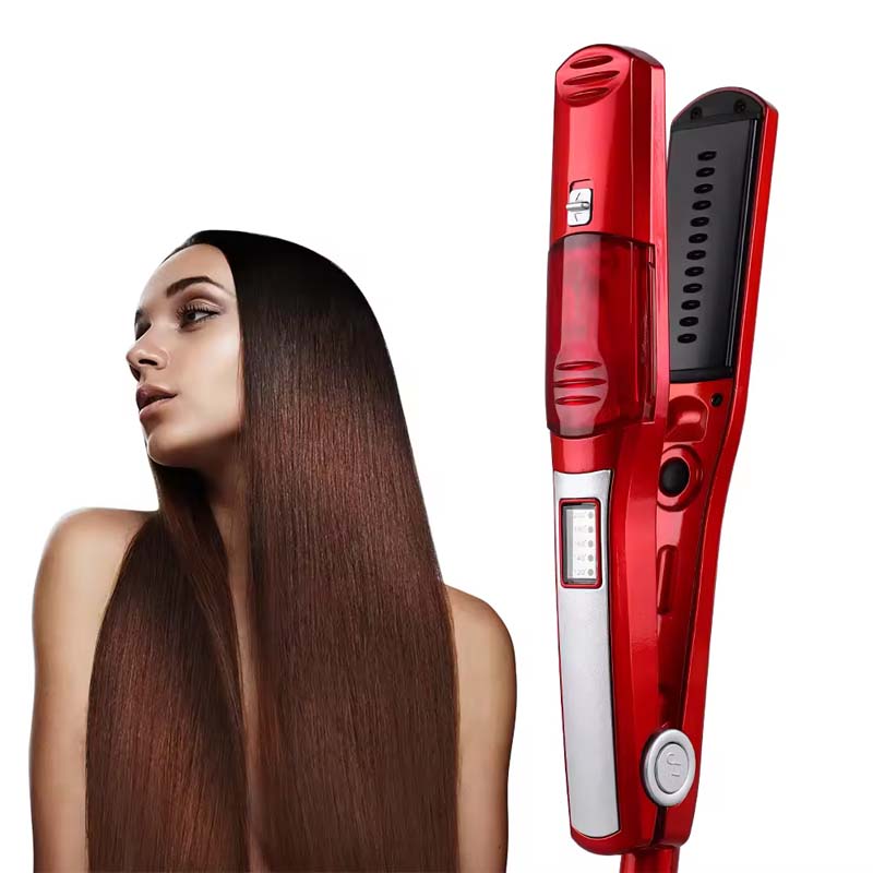 Electric Steam Straightener Portable Ceramic Coating Steam Straightener Iron Salon Professional Hair Styling Tool