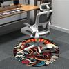 1PC Dragon Wave Design Office Round Rug, Non slip, Soft and Durable Office Rug for Interior Decoration, Perfect for Office