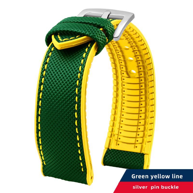 12 color high quality rubber Watchband 20 21 22 23mm 24mm for men and women watchstrap accessories Black red orange yellow Green