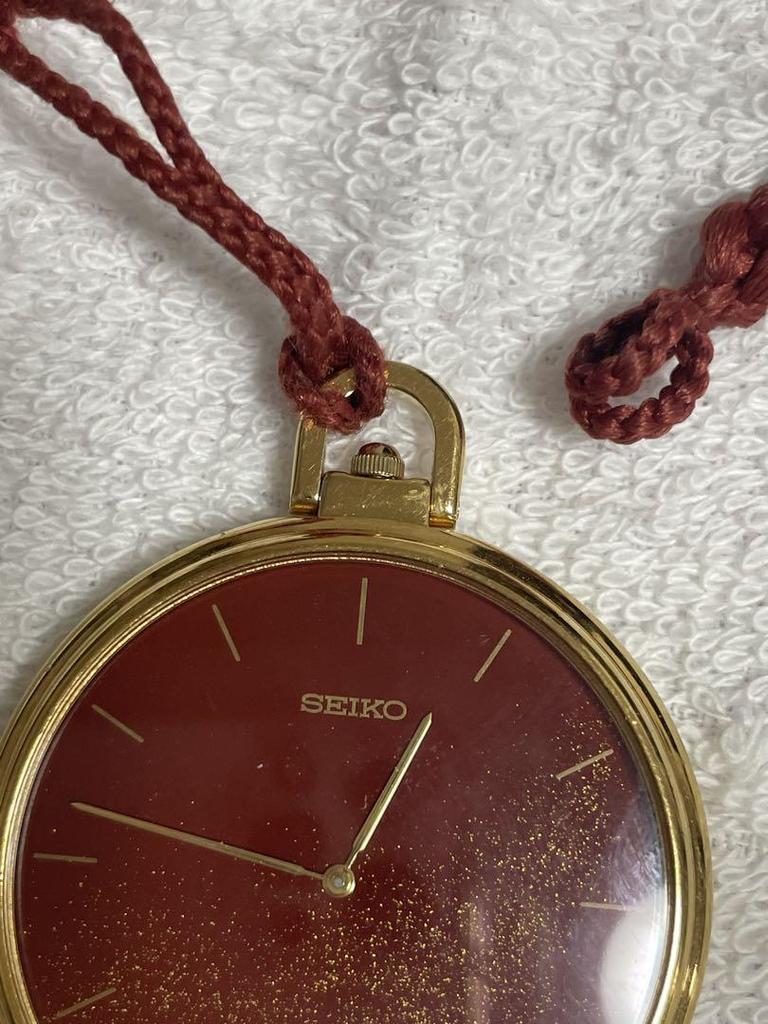 [USED] SEIKO Cosmetics Pocket Watch, Genuine Lacquer Finish, Seiko
