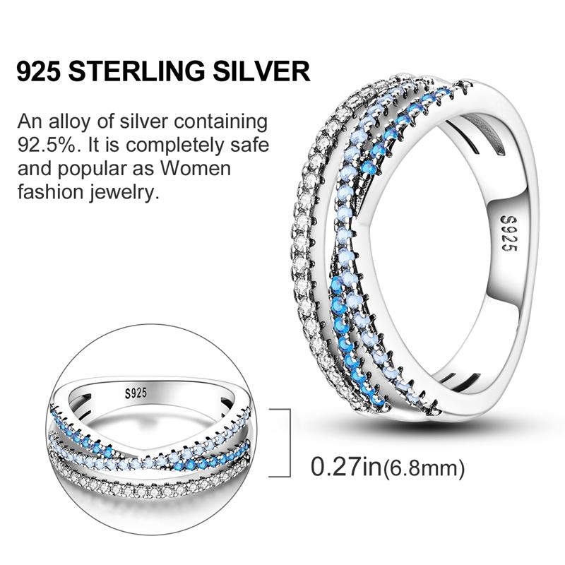 New 925 Silver Rings Zircon Sparkling CZ Rings Rings For Women Original Wedding Fine Jewelry Accessories Gifts