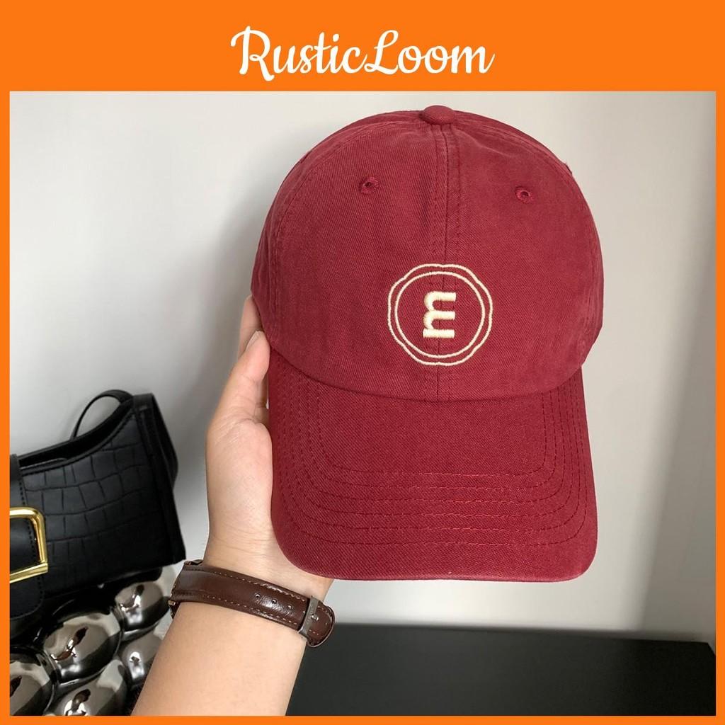 Embroidered Letter M Panel Baseball Hat Breathable Cotton Street Looks Style