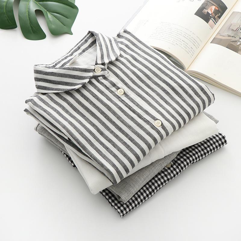 Japanese Minimalist Yuanbao Collar Double Layer Cotton Gauze Sleeveless Women's Shirt