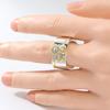 Vintage Hand Carved Women's Ring Creativity Two Color Metal Geometry Daily Wear Party Jewelry Anniversary Gift