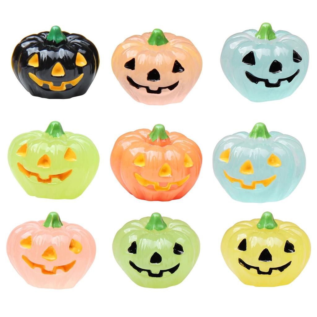 Halloween Glow In The Dark Pumpkin Microlandscape Interesting Decoration,  Cute Creature Ornaments