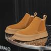 Genuine Leather Mens Chelsea Boots Slip On Suede Casual Footwear All-match High Quality Ankle Boots Vintage Style Business Botas