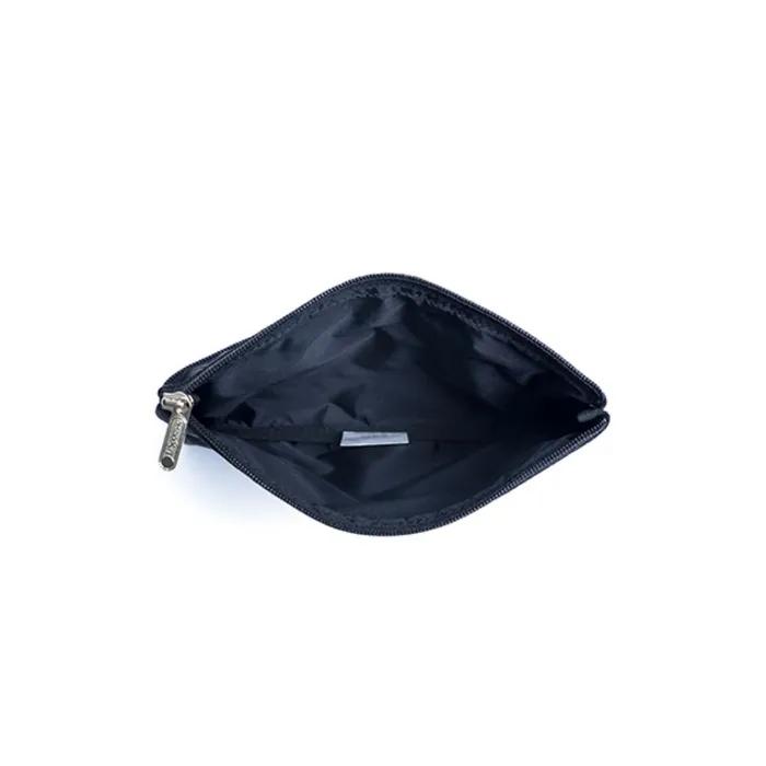 Recycled Black 3-Zip Cosmetic Pouch [7158.R086]