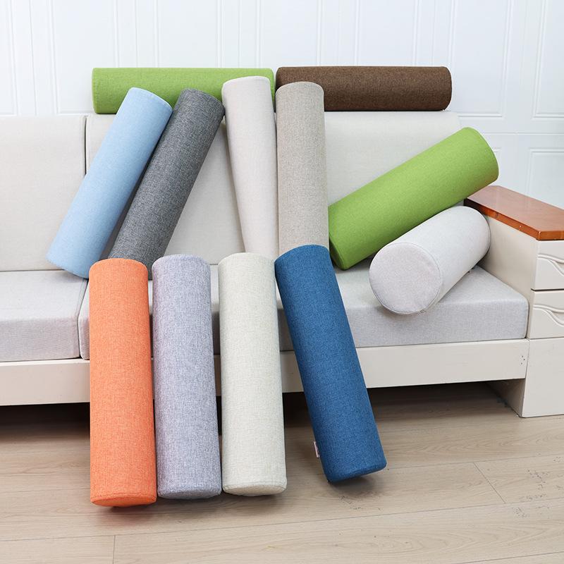Solid Color Cylinder Pillow for Back Neck Legs Orthopedic Lumbar Support Cushion for Office Sofa Bed Sleeping Maternity Comfort