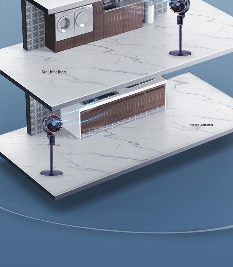 Leiser, oszillierender Stand- und Tischventilator mit Sprachfernbedienung