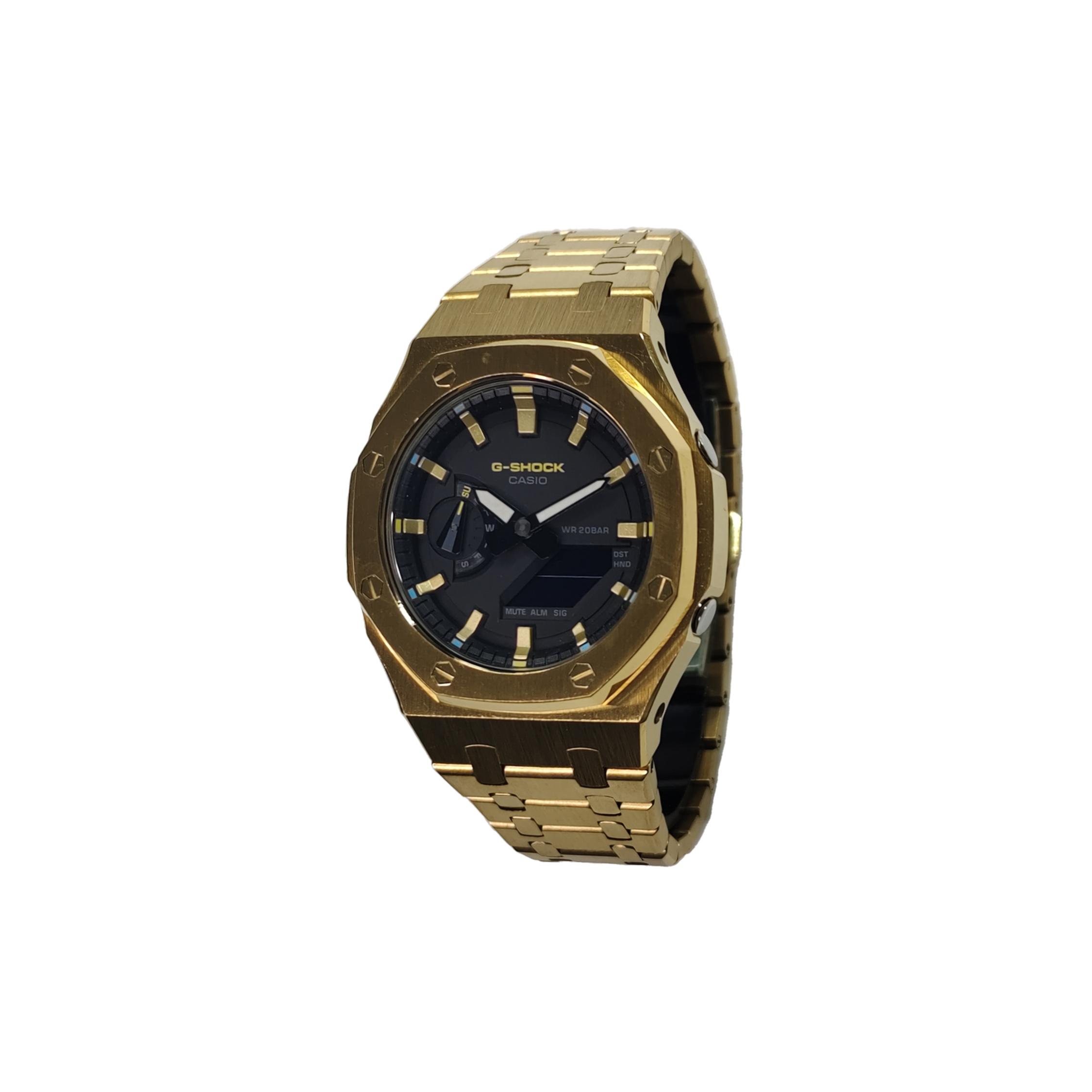 

CASIO Custom Collection Electronic Movement Stainless Steel Strap Watch Men s Watches Black Dial GA-2100FR-3A(Watch3--) Gold Steel Mystery Color