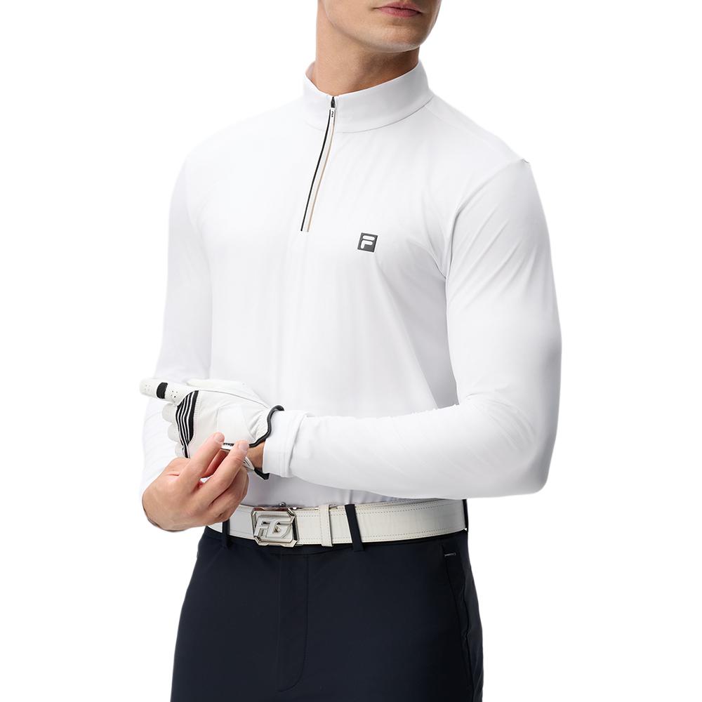 FILA Golf Series Fashion Comfortable Soft Pullover Long Sleeve T-Shirt Men Tops White A11M445222F-WT