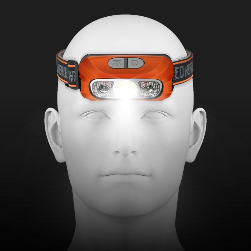 LED Smart Sensor Headlamp USB Rechargeable Headlight Waterproof  Head Flashlight  Torch For Fishing Camping Hiking Running