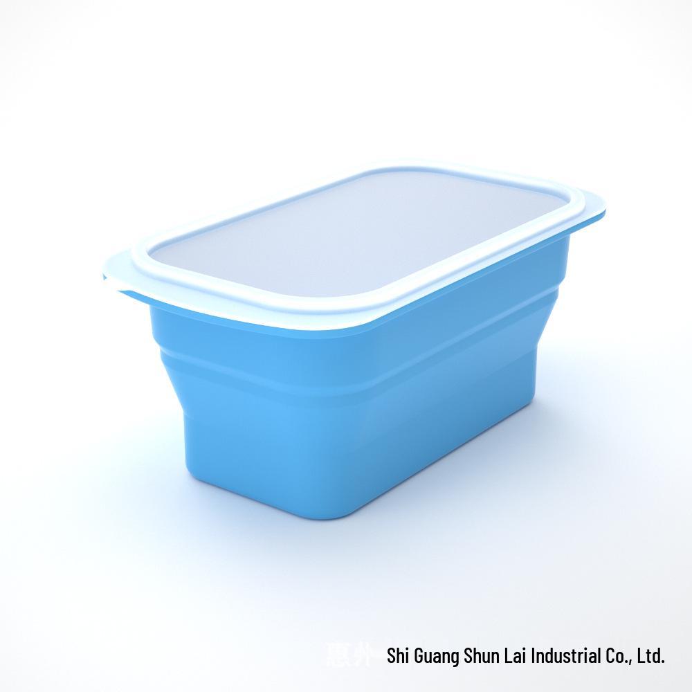 Silicone Ice Cube Tray with Lid: 4-Grid Frozen Soup & Food Storage Box