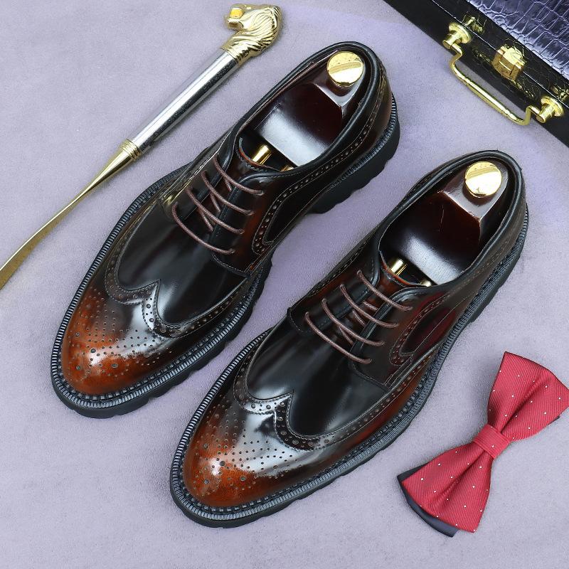 

Leather shoes men s Brock British business dress shoes men s leather shoes wedding inner leather 37