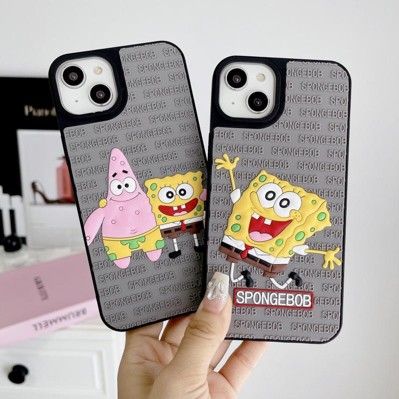 3D Silicone SpongeBob & Patrick Star Protective Case for iPhone 13 Pro Max