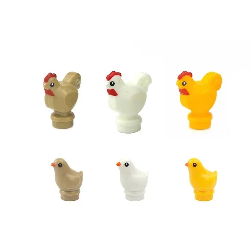 MOC Tier Szene Bausteine Katzen Hunde Schafe Schweine Hühner Adler Papageien Delfin Zoo Rahmen Zubehör DIY Spielzeug Steine T14