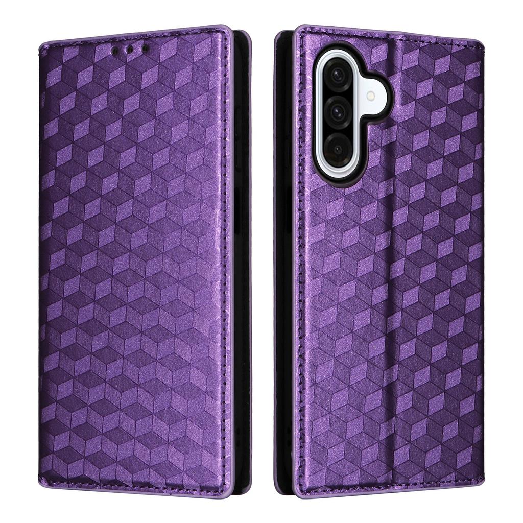 For Samsung Galaxy A17 5G Case Wallet Rhombus Imprinted Leather Phone Cover