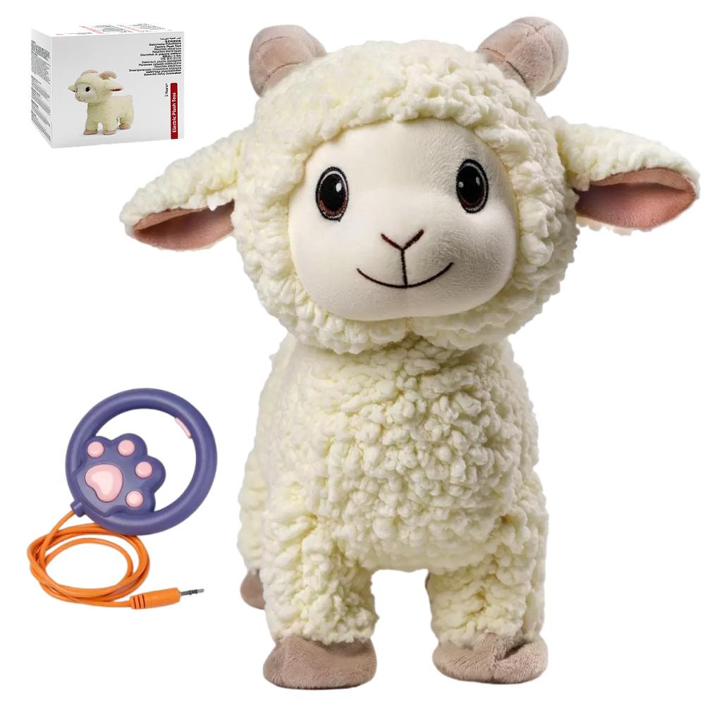 

Interactive Singing Walking Lamb Plush Toy - Soft Stuffed Animal with Leash! Electronic Pet for Babies & Toddlers, birthday Gift бежевый