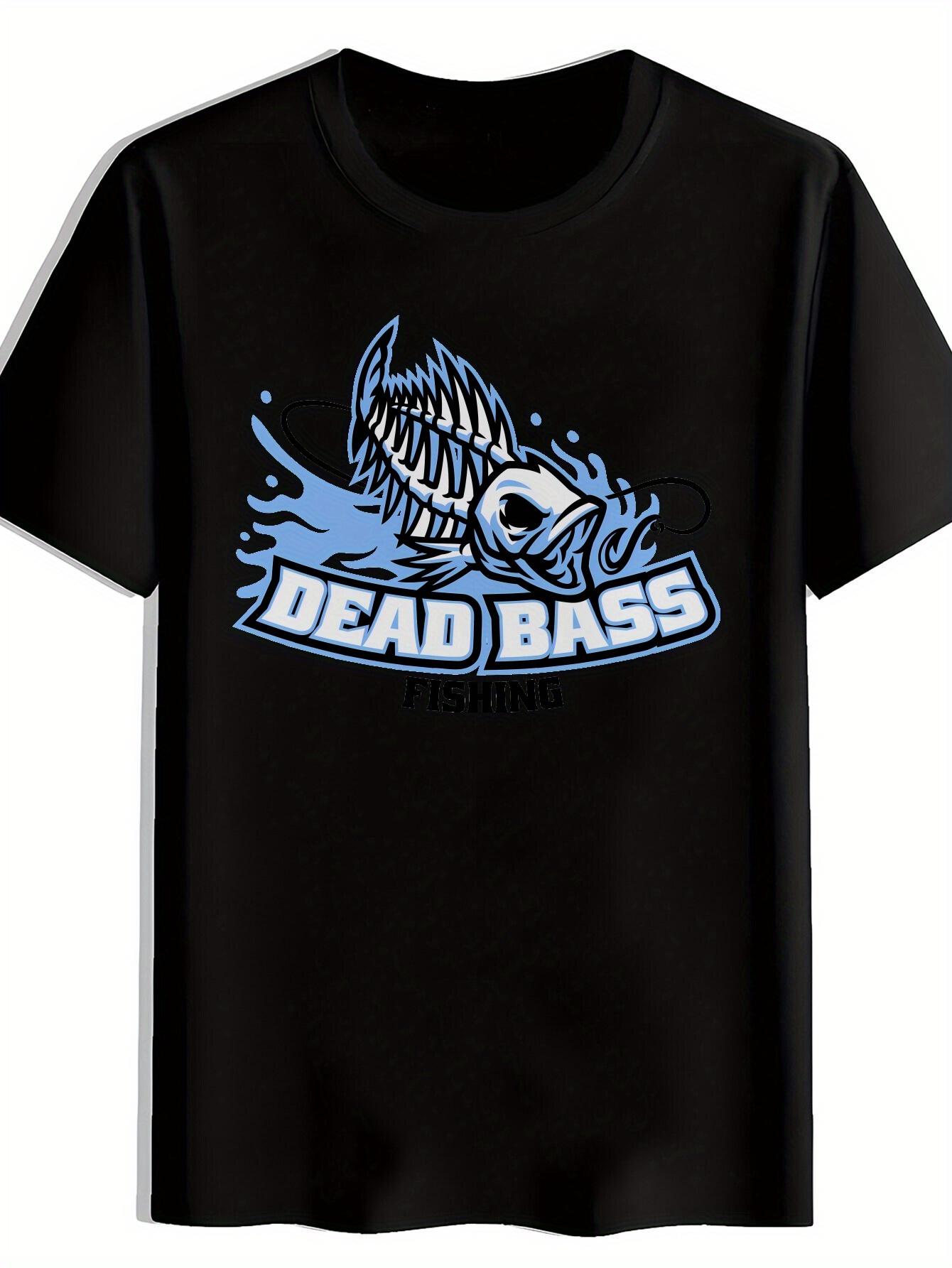 Black Dead Bass Fishing Graphic T-shirt - Short Sleeve XXXL