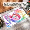 Personalized Crystal Velvet Carpet Custom Name Text,Kirby Anti Slip Area Rug For Home Decoration