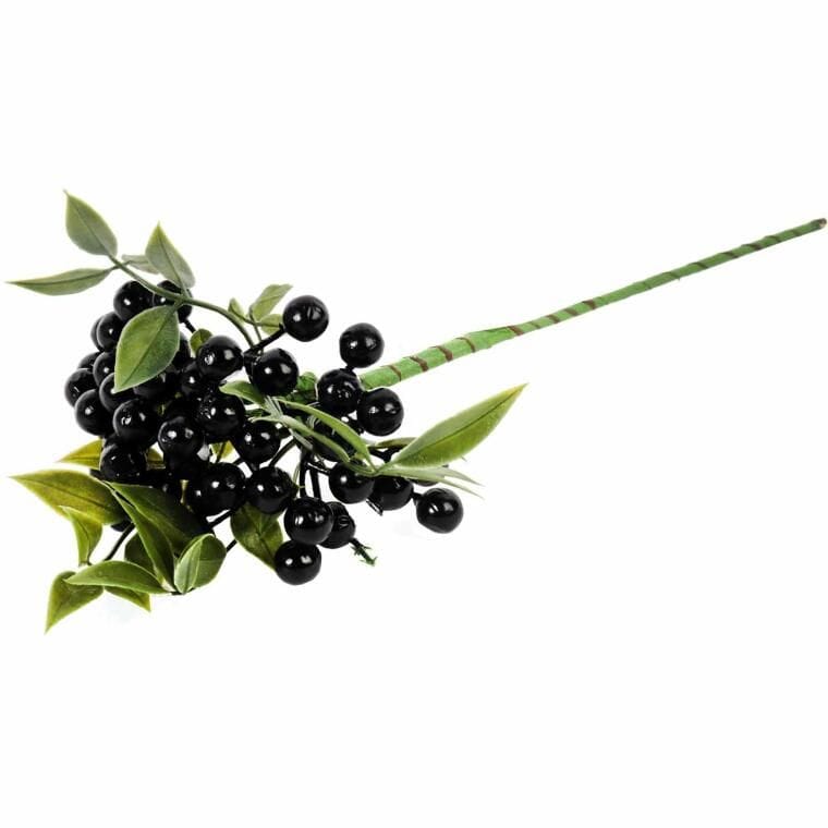Branch with berries black balls 34 CM