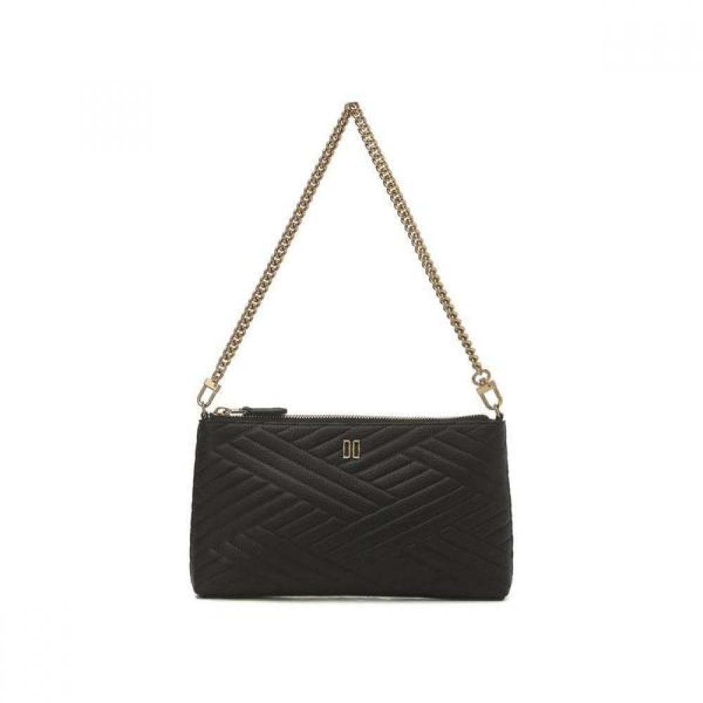 Daks Black Carlisle Embossed Leather Golddd Chain Wallet Bag