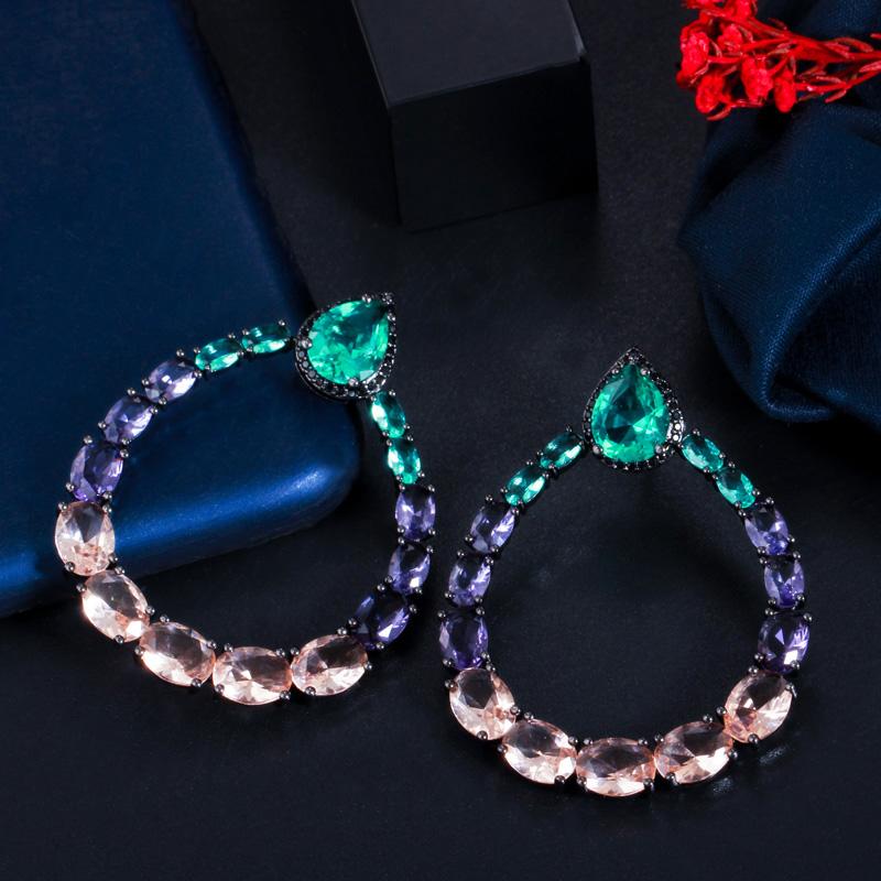 

CMM Уникальные круглые женские серьги с кубическим цирконием для вечеринок разноцветный