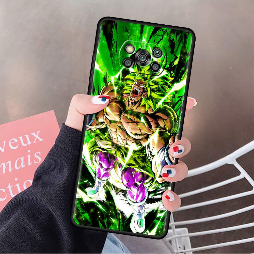 Phone Case For Xiaomi Mi Poco X3 NFC X4 M4 M3 Pro F1 F4 F3 GT C40 11T 11 Lite 5G Fundas Black Cover Saiyan Brolis Anime