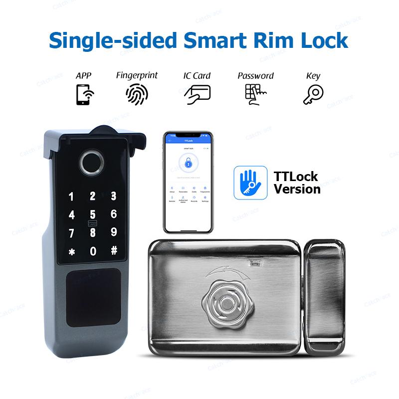 TTLock WIFI Version Double Side Fingerprint Waterproof Outdoor Gate Passcode Rfid Card Keyless Smart Door Lock