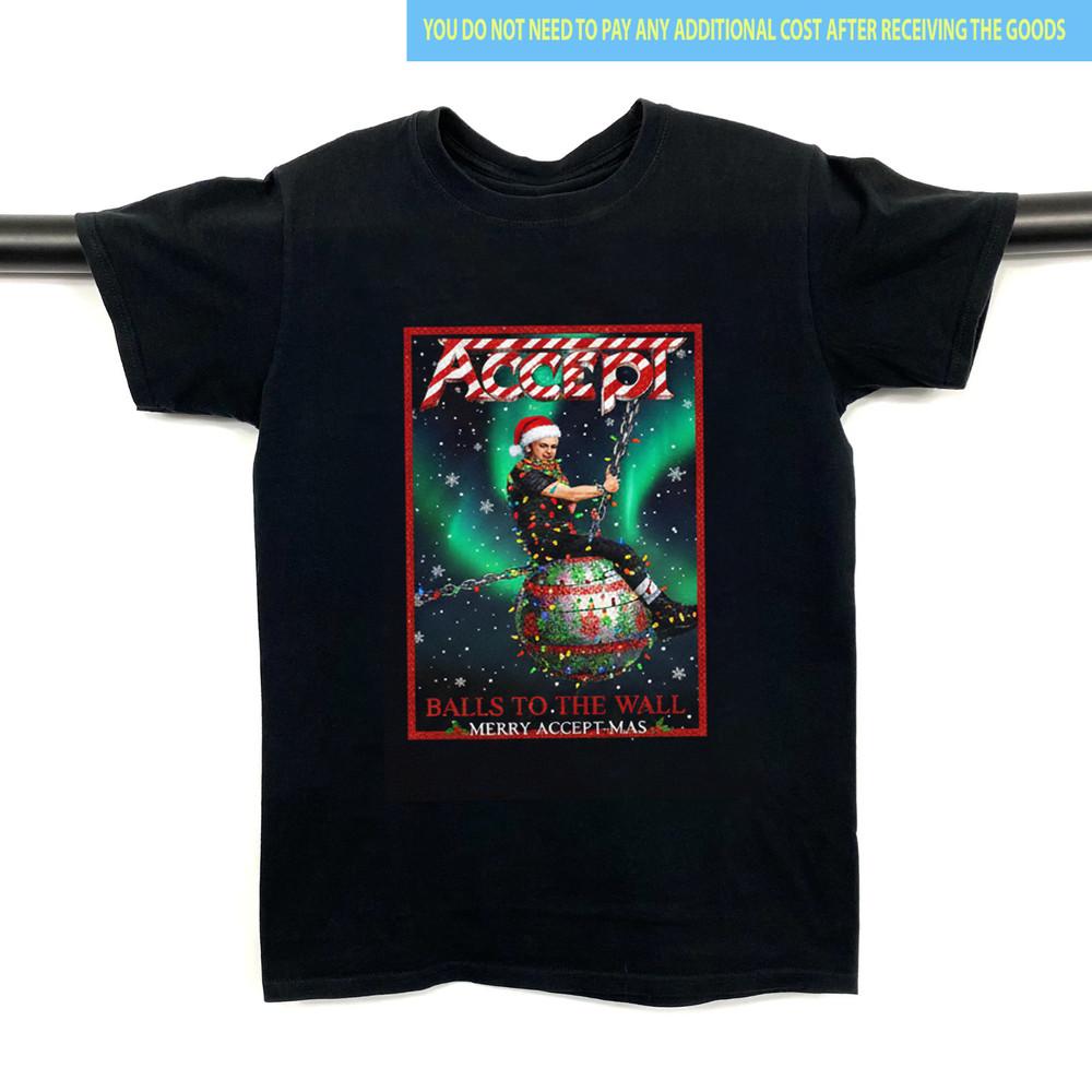 Accept Band Humanoid Merry Christmas Shirt Cotton Black S-5XL AA658 Unisex T-Shirt S