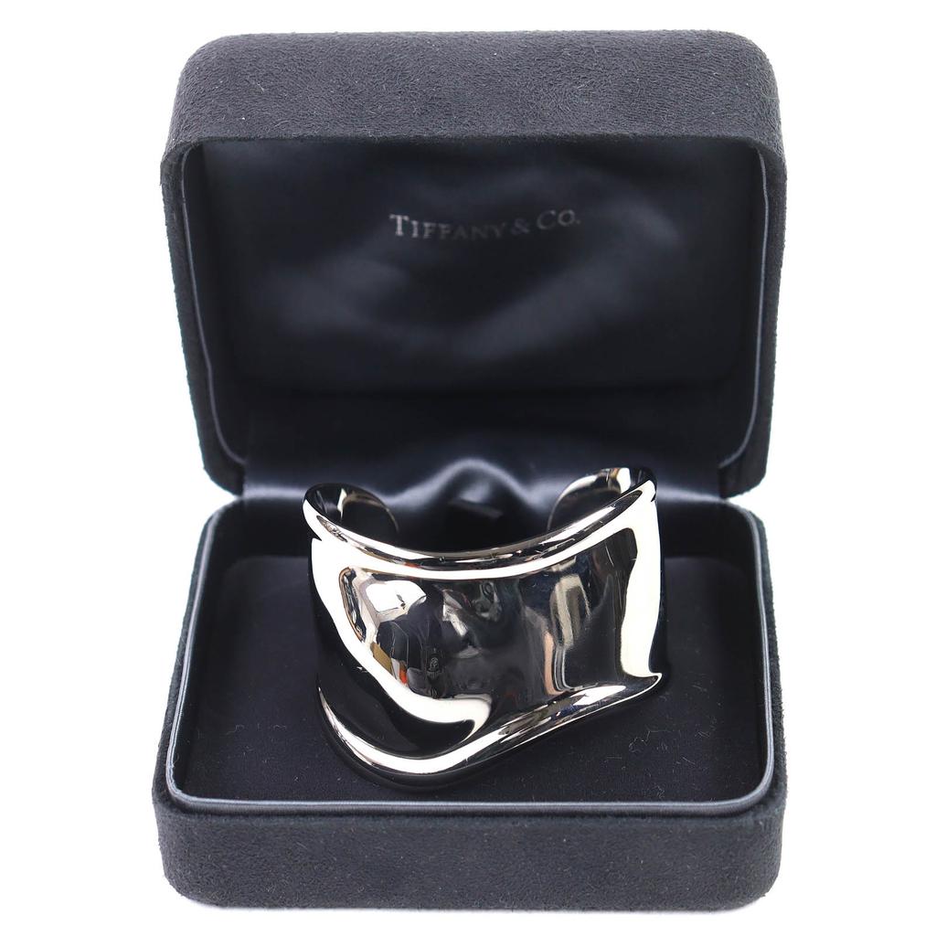 Tolles TIFFANY&Co. Armreif Knochenmanschette Armreif Ruthenium Armband Silber Damen Gebraucht