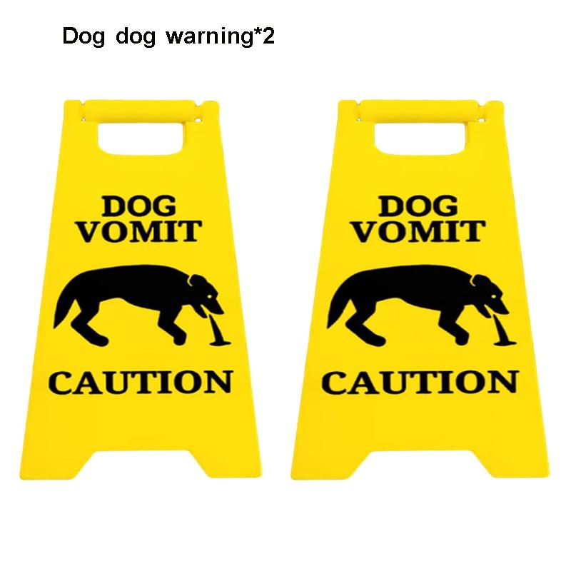 Funny Cat Vomit Sign with Mini Cleaning Mop Novelty Gag Caution Vomit Sign Gifts Warning Sign Decoration Suitable Pet Owners