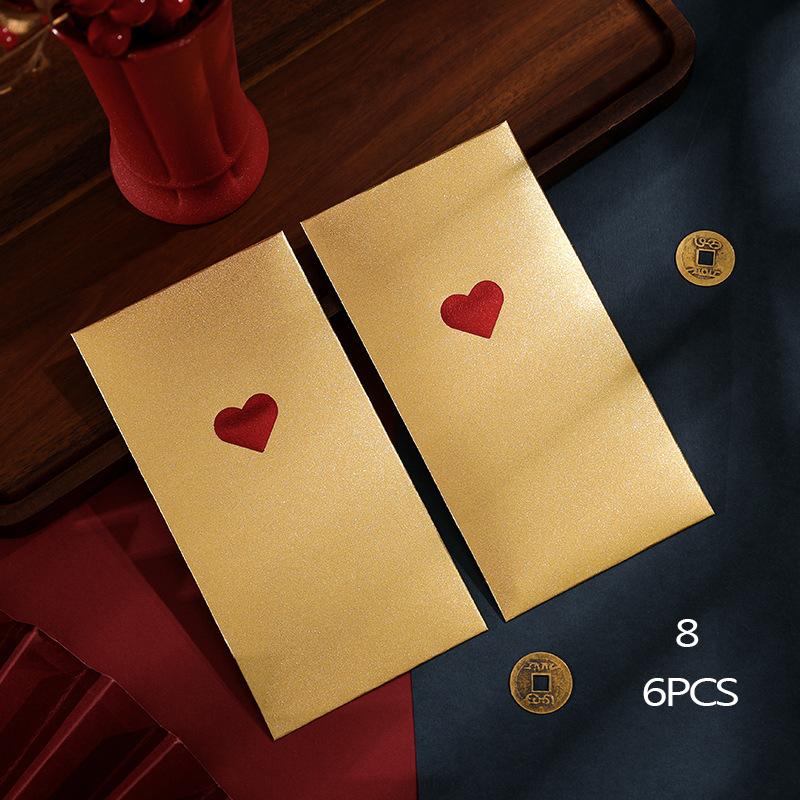 6Pcs/Pack Chinese Red Envelope  Year Spring Festival Children Lucky Money Envelopes Birthday Marry Red Packet Gift Red Bag