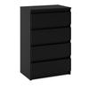 Black Chest of Drawers 60 CM 4 Drawers TV Cabinet Sideboard for Living Room
