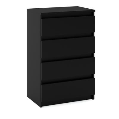 Black Chest of Drawers 60 CM 4 Drawers TV Cabinet Sideboard for Living Room