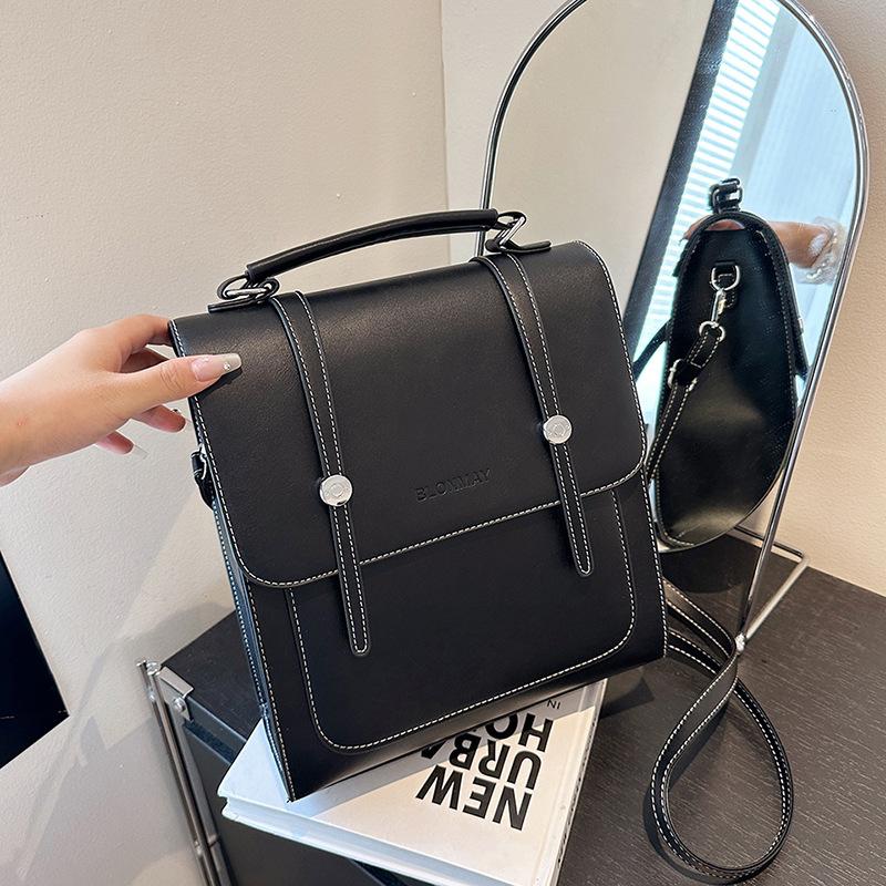 Textured Backpack Women's 2025 New Fashion Multi-functional Casual Shoulder Bag Casual Simple Messenger Bag