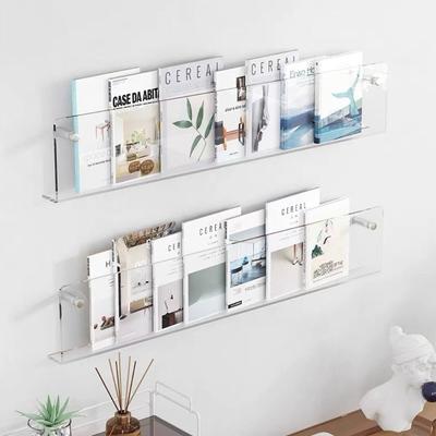 Acrylic Magazine Rack Brochure Holder Wall Mount Floating Bookshelves Literature Organizer Italian Pamphlet Stand Shelf
